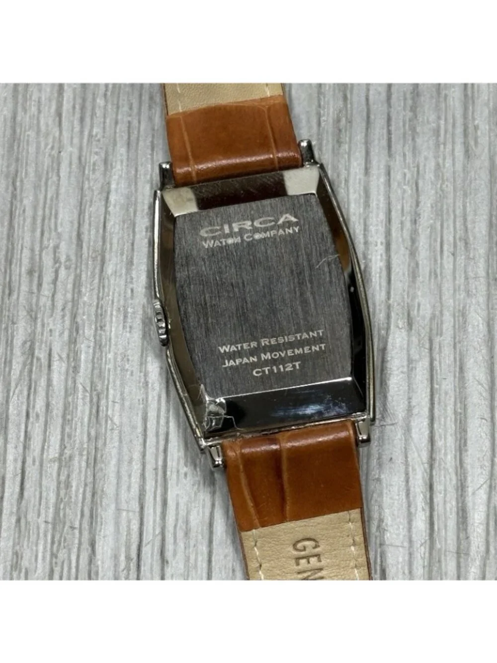 Circa Timepiece CT112T Brown Leather Analog White Dial Quartz Watch Need Battery